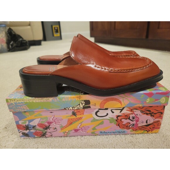 NIB Jeffrey Campbell Focusing Loafer Mules Flats Women 8.5 Brick Brown MSRP $148 - Picture 5 of 8